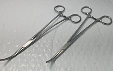 Lot of 2-V. Mueller SU10510 SU-10510 Shallcross Duct Forceps Curved, 8" Length
