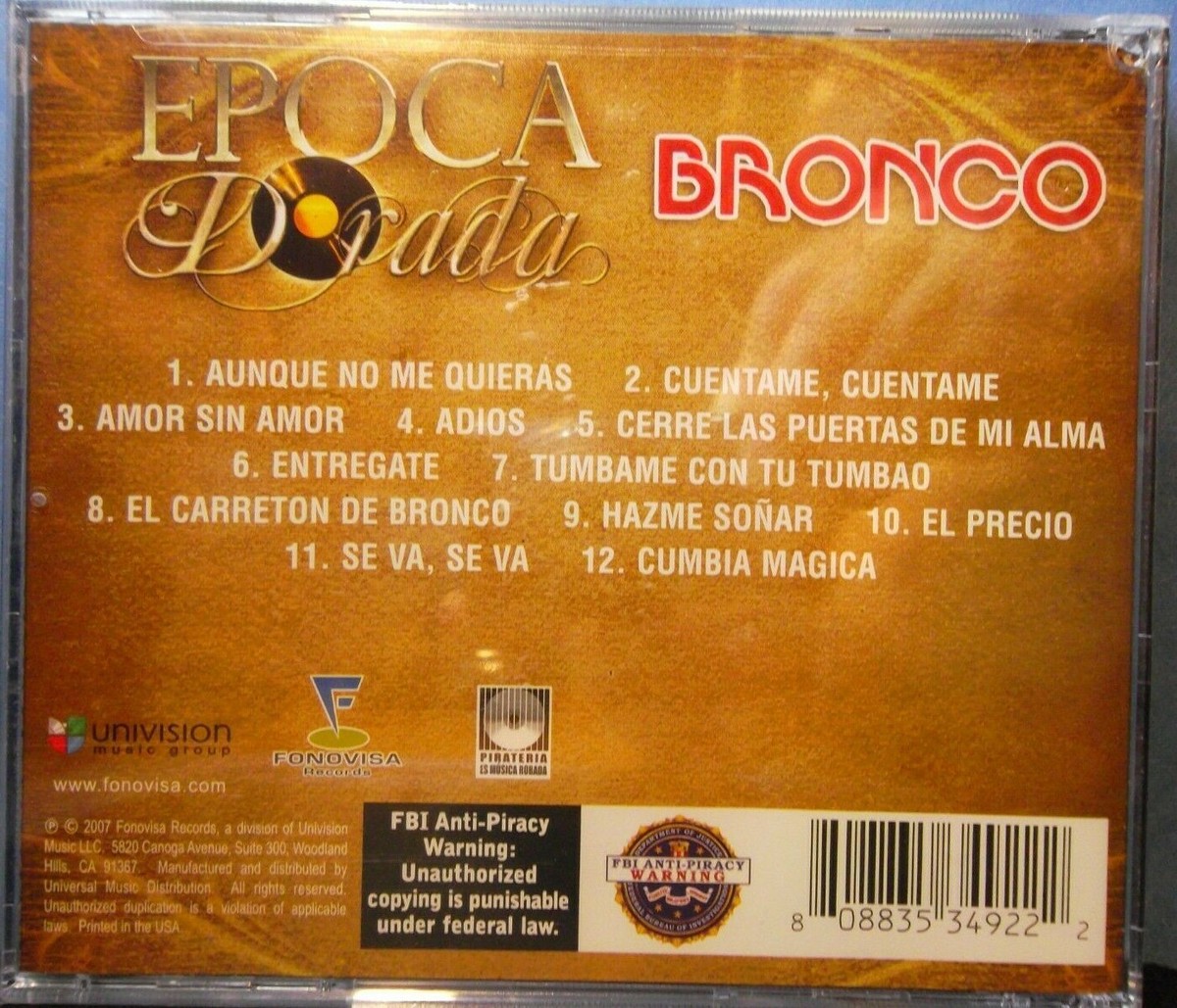 Epoca Dorada [Fonovisa] by Bronco (CD, Jan-2008, Fonovisa