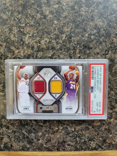 Kobe Bryant LeBron James 2009 SP Game Used Mem/Jersey Card #24/155 PSA 8