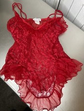 Vintage Seductive Wear by Cinema Etoile Babydoll Nightie Red Lace Sheer Medium