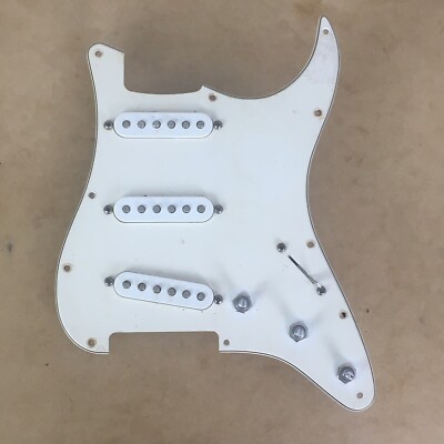 2000s Genuine Fender Guitar Aged Relic Loaded Strat Pickguard Pickups Parchment