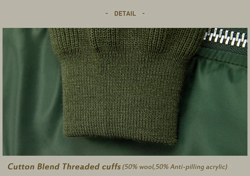 Red Tornado Winter Heavyweight MA1 Wool Jacket Men Pilot Jacket MA-1 Coat Short - Picture 12 of 29