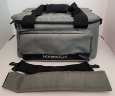 Vintage Kodak Gray Nylon Camera Bag, Large Compartment Zipper Pouch w/ Inserts