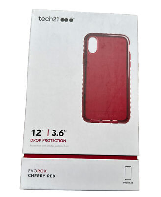 Tech21 Evo Rox FlexShock Fallschutz Hülle für iPhone XS & X - Kirschrot 6844
