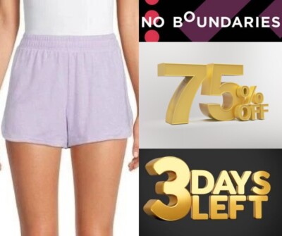No Boundaries Juniors' SIZE M 7-9 Terry Cloth Shorts, color Lavender Sunris NWT