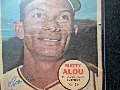 1967 Topps Pin Up Poster Matty Alou Pittsburgh Pirates - Picture 2 of 2