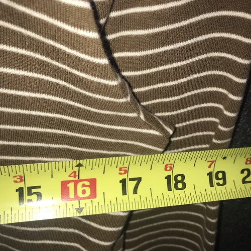 Lauren Ralph Lauren Faux Suede Patch Elbow Brown Tan Striped Long Sleeve Shirt - Picture 9 of 11