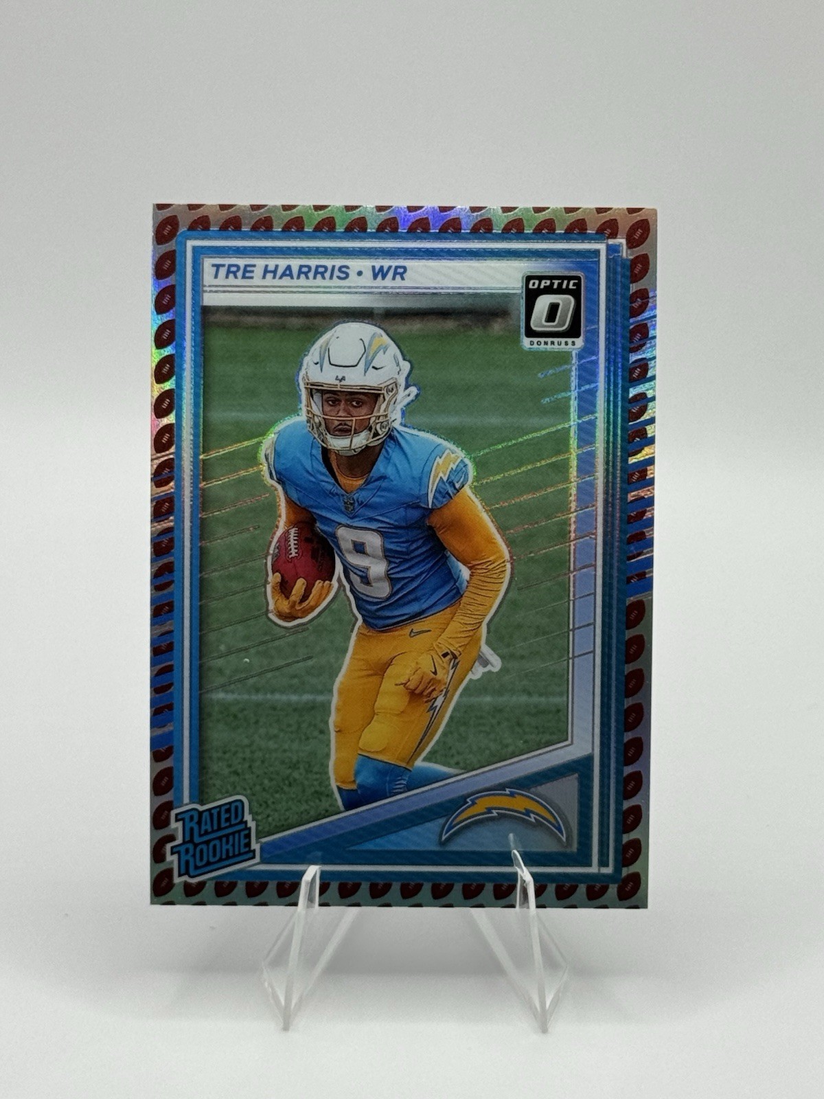 2025 Panini Donruss - Rated Rookie Tre Harris #329 Optic Preview Football Emoji