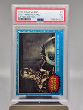Topps Star Wars Trading Card #2 See-Threepio Artoo-Detoo C-3PO R2-D2 1977 PSA5