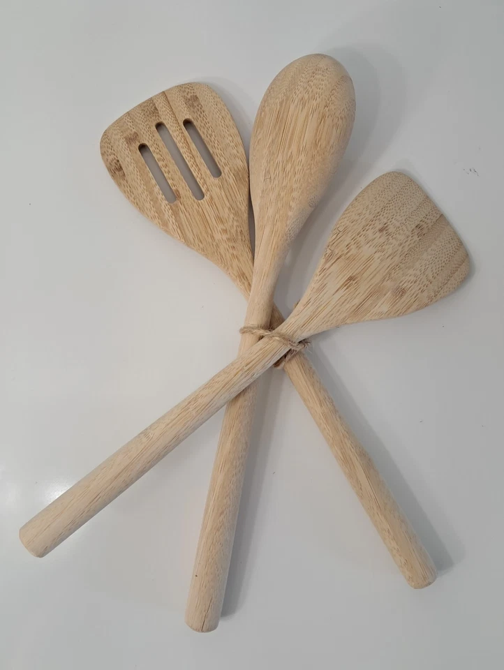 KitchenAid Bamboo Cooking Utensils 3 tied together with twine New - Image 2 of 4