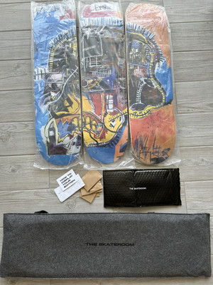 Jean Michel Basquiat “Skull” The Skate Room Triptych Skateboards