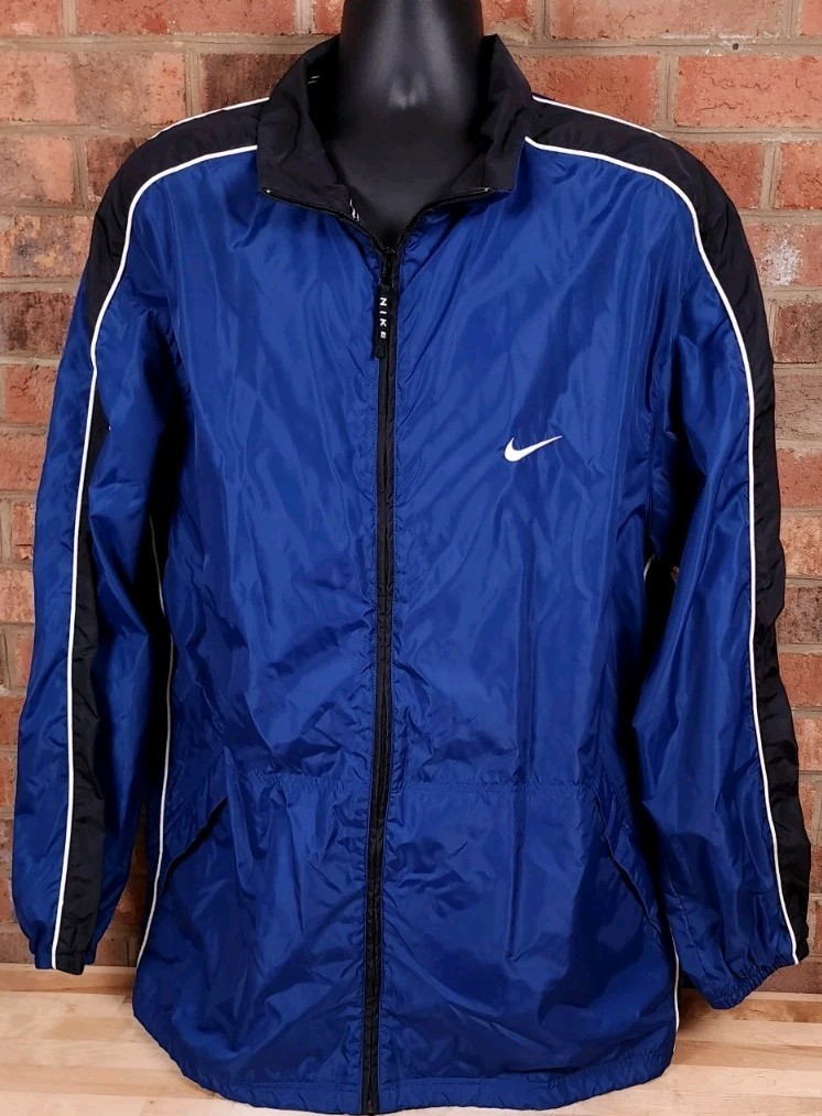 SACAI X NIKE Nike giacca vintage uomo taglia XL blu giacca a vento anni 90 swoosh pista leggera