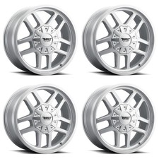 Set 4 17 Thret Offroad 809 Radar Silver 17x8.5 Wheels 8x180 18mm Truck Rims