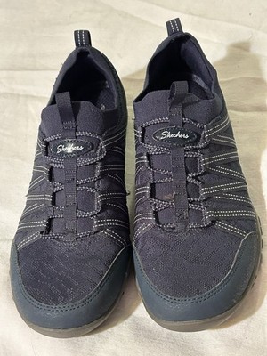 Sketchers Relaxed Fit Air Cooled Memory Foam Navy Slip On Sneakers Size 8