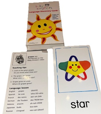 Baby Einstein Language Discovery Cards Educational Words Babies 1999 COMPLETE!
