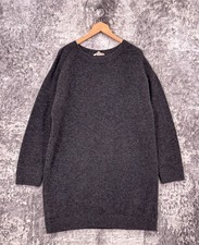 Sezane Sweater Dress XL Womens Freja Baby Alpaca Gray Pullover