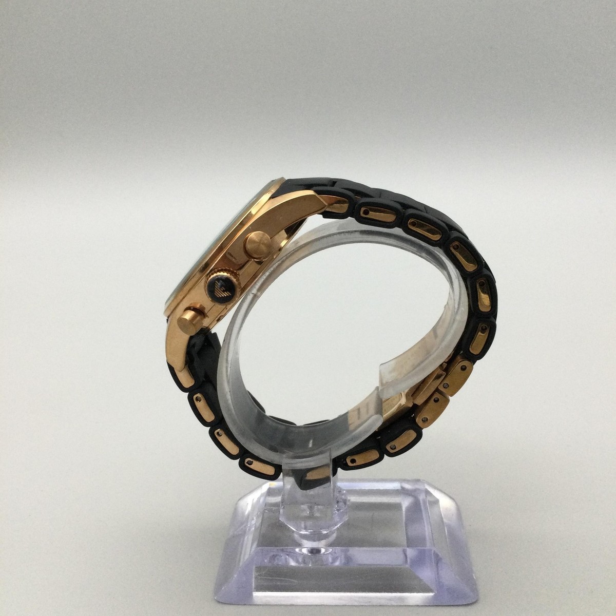 Emporio Armani Mens Watch 38mm Chronograph Gold Tone AR-0580 New Battery 6.25\