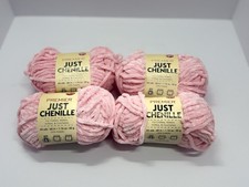 Premier JUST CHENILLE Yarn 65yards Lot of 4 , Pink, Crochet, Super Bulky