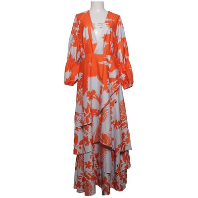 OrderPlus, Maxikleid, Größe: XL, Orange/Weiß, Blumen, Damen #A3A