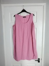 marks and spencer pink linen shift dress size 18