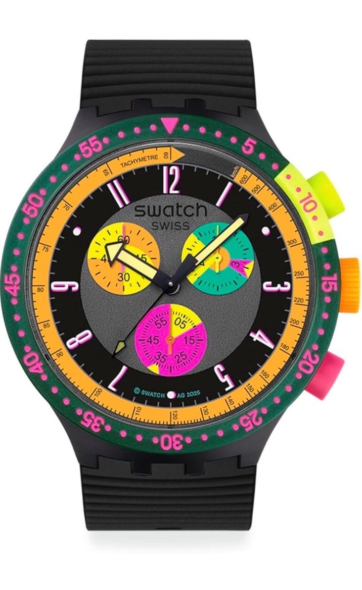 SWATCH NEON SEPPIA SB02B104 Big Bold 47mm Unisex Chronograph Watch 2025 New