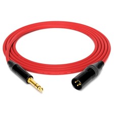 1FT to 25'FT Mogami 2534 Neutrik Gold XLR-M to 1/4 TRS Star Quad Audio Red Cable