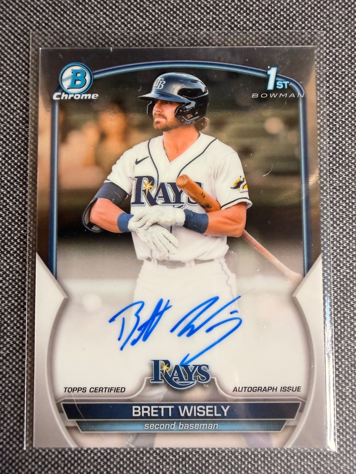 Brett Wisely 2023 Bowman Chrome #CPA-BW 1st Prospect Autographs Rays