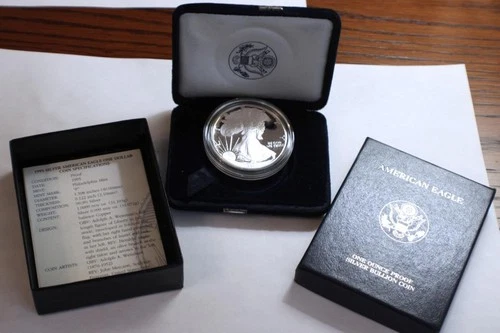 1995-P PROOF AMERICAN SILVER EAGLE W/BOX & COA OGP  (Ref # ASE-95P)