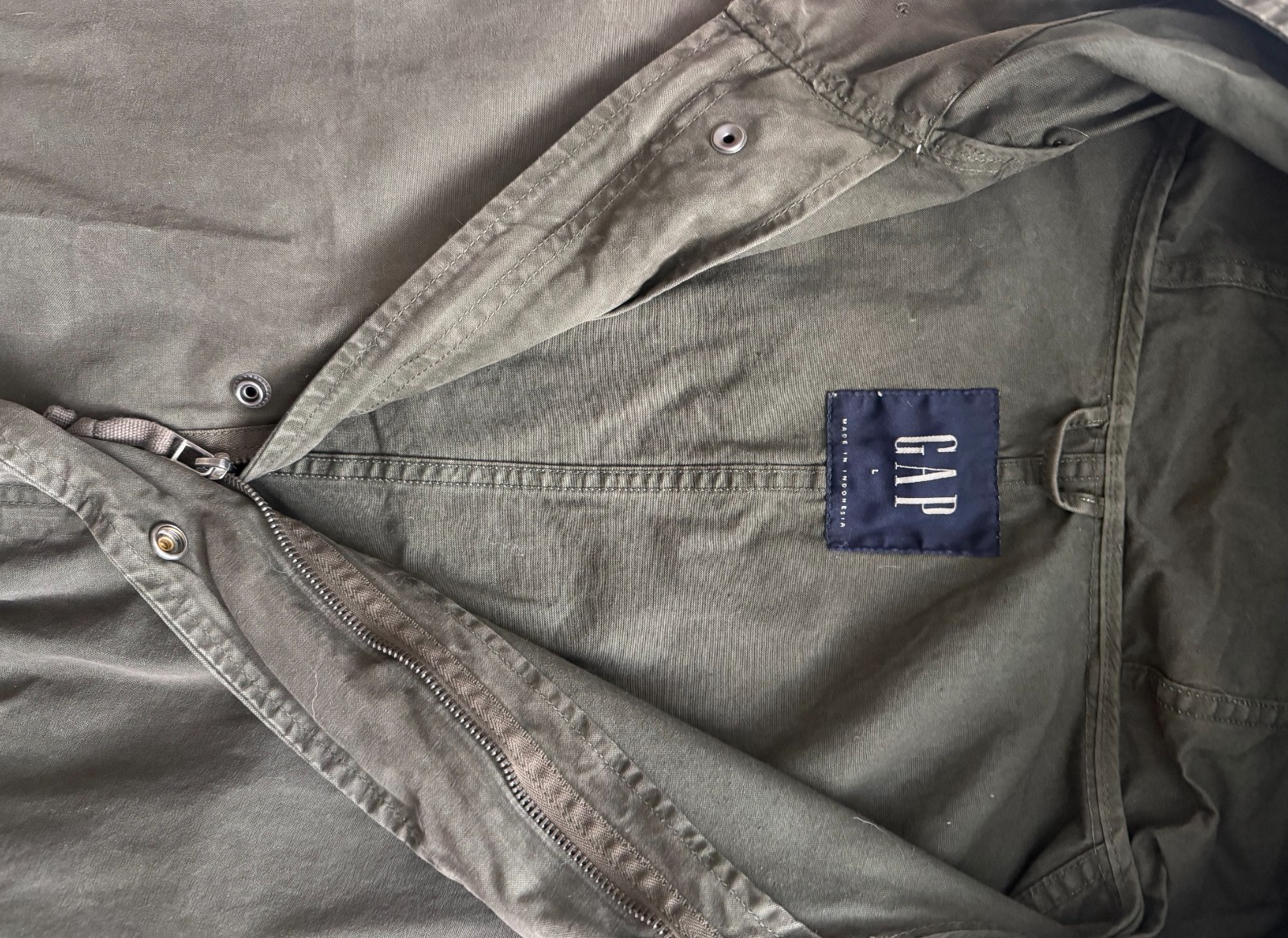 GAP Men’s Large Solid Green Long Jacket – Casual … - image 6