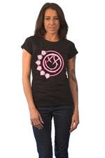 Image of Blink-182 T Shirt Six Arrow Smile Band Logo new Official Womens Skinny Fit Black