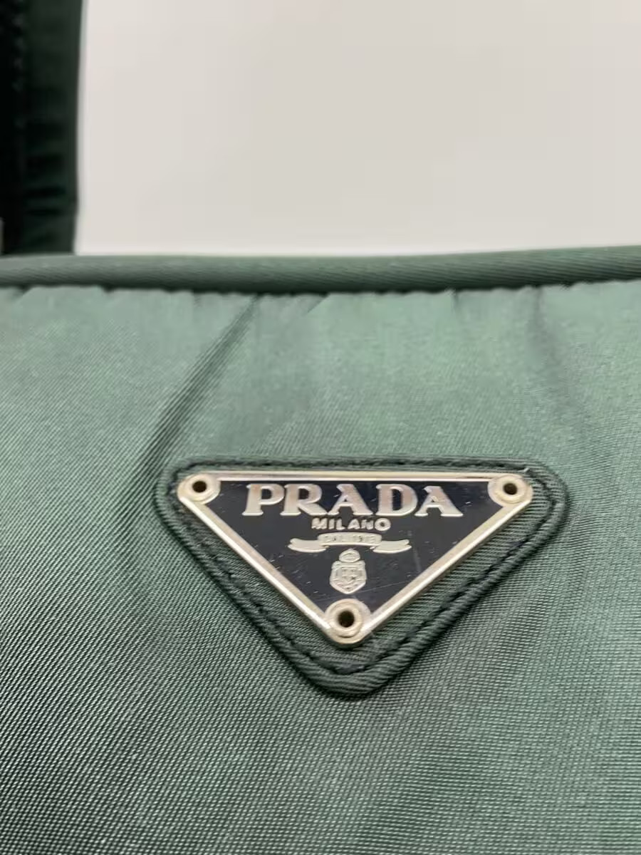 PRADA Handbag Green Plain B8493 thumbnail 5