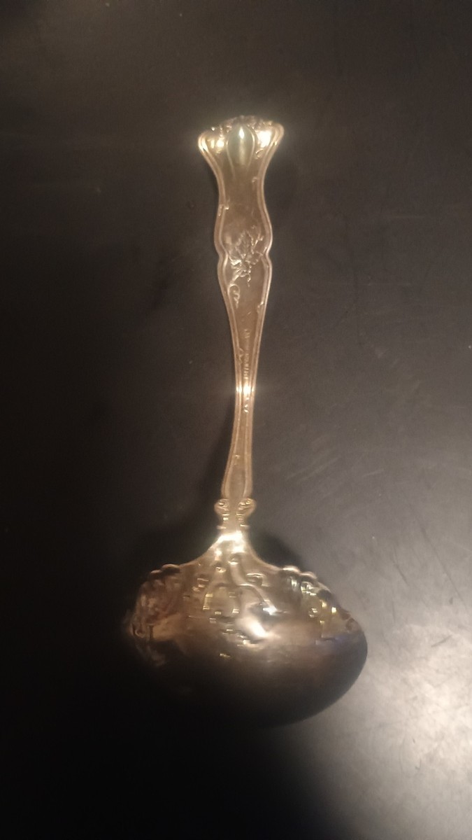 1847 Rogers Bros Grape Vine Silver Plated Antique Handmade Ladle