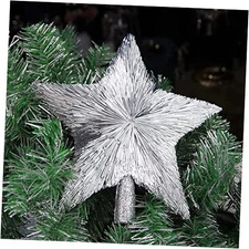 Luxury Christmas Tree Star Topper Handmade Xmas Tree M (8 inches) Silver