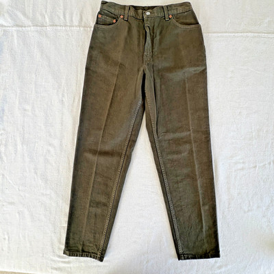 Levi's Women's Size 12 Olive Green 550 Relaxed Tapered Jeans USA 100% Cotton