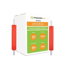 144 Rls Extended Core Pallet Stretch Wrap, 20"x1000' 80 Gauge Orange Shrink Flim