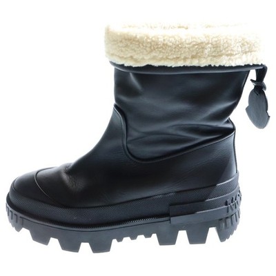 MONCLER Leather Mouton BOOTS Shoes Boaliner Womens Black 37 Used ede274e89aeb68b