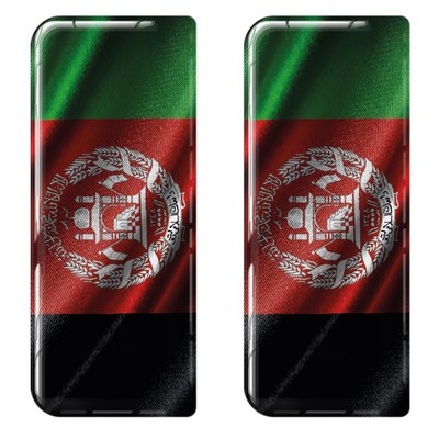 2x Afghanistan strukturierte Flagge Gel gewölbt Nummernschild Endabzeichen 110x45mm