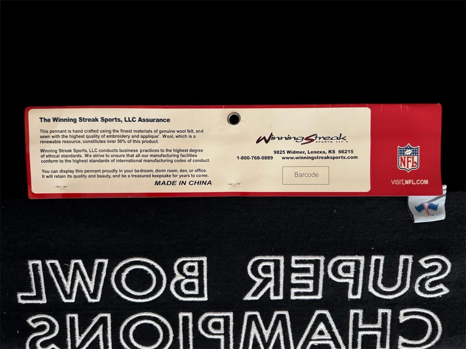 Las Vegas Raiders NFL 24"x38" Lana Bordada Super Bowl Banner Racha Ganadora Foto 3 de 4