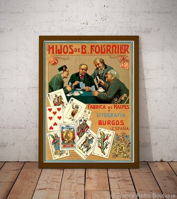 Vintage Werbeplakat für Tabakkartenspieler