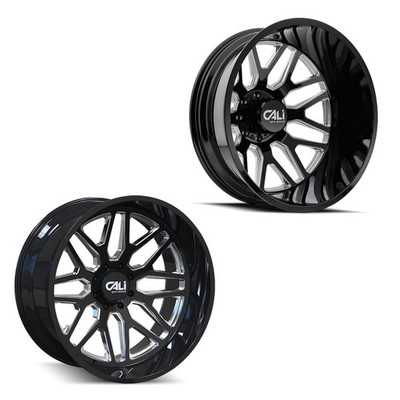 22x12 Cali 9115D Invader 05-UP FORD DUALLY SUPER SINGLE Wheels 8 Lug Set of 6