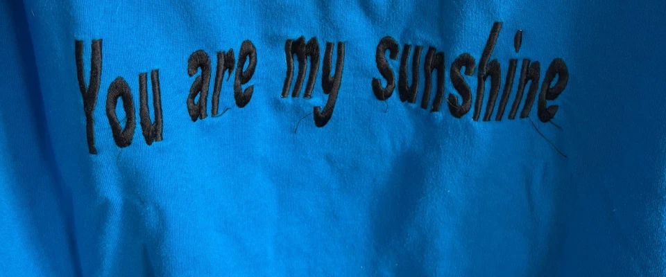 Unique Specially Made Ladies Large Sunflower Embroidered Sweatshirt Turquoise XL - Image 4 of 4