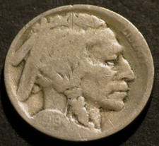 1919 S Buffalo Nickel Semi-Key Date Restored Five Cent 5c Coin E273