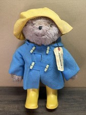 1975 Vtg Large 19" Paddington Bear Plush Yellow Hat Blue Coat Eden Toys Doll