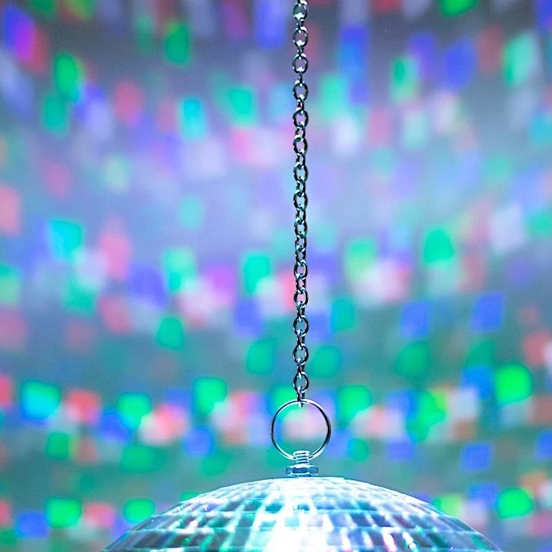 Black 18 LED Lights Rotating Heavy Duty Motor Hanging Mirror Disco Ball Party - Image 4 of 4