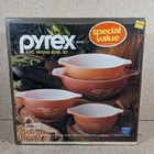 Vintage Pyrex "Autumn Harvest" 4-Pc Mixing Bowl Set (440-49) Factory Sealed VHTF