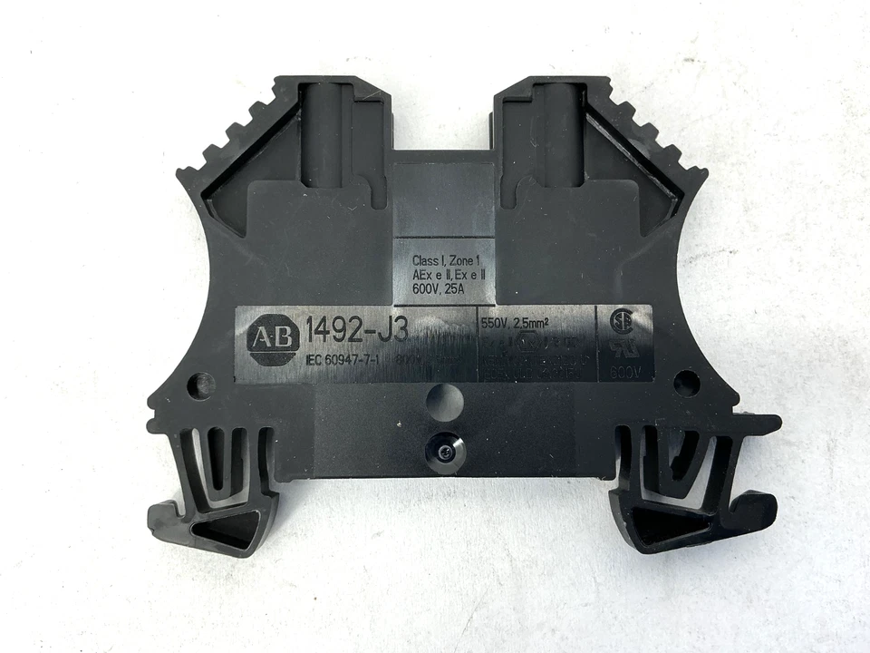 Lot of 7 New Allen Bradley 1492-J3-BL Ser A Terminal Blocks Black 25A 600V - Image 3 of 4