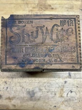 Antique SHU WHITE Shoe CLEANER Wood Crate