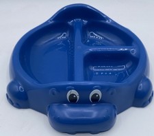 Vintage Rubbermaid Blue hippo Plastic Divided Sectioned Plate Dish  1889