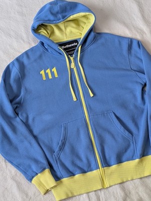 Fallout 4 Bethesda Vault 111 Full Zip Video Game Promo Graphic Hoodie Men's M/L