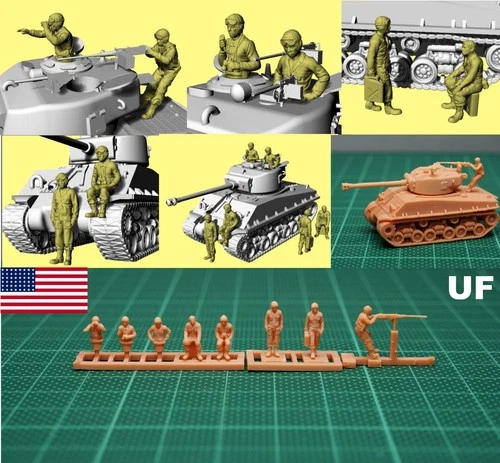 1/144 WWII USA Tank Commander & crews Resin kit (#USA375F)
